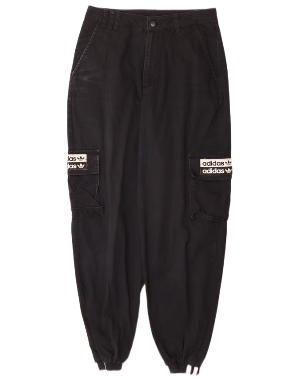 Pantaloni cargo adidas cu talie înaltă pentru femei UK 8 Small W26 L27 Negru