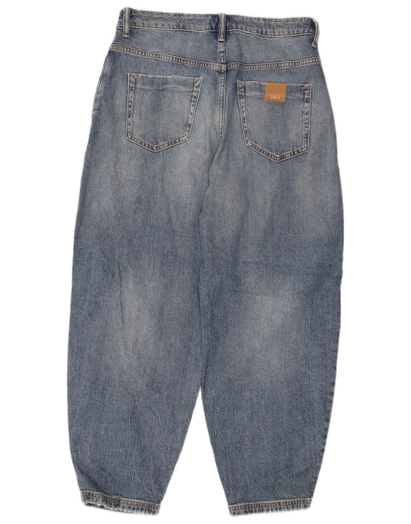 Blugi conici învechiți pentru femei Zara EU 40 Medium L30 L26 Bumbac albastru