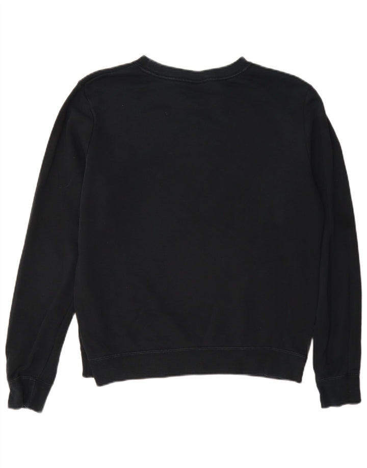 Pulover supradimensionat cu grafic Nike pentru femei UK 10 Bumbac negru mic