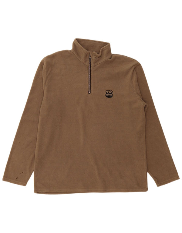 Jumper pentru bărbați Atlas For Men, cu fermoar și gât, din lână, XL, maro