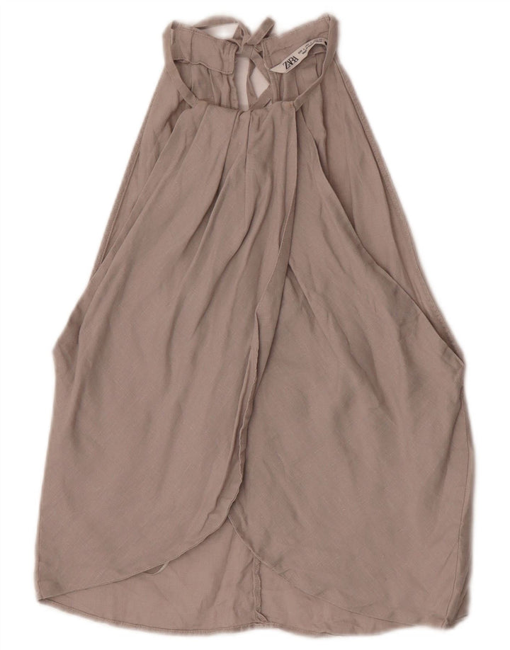 Top Halter pentru femei Zara UK 8 Small Gri In