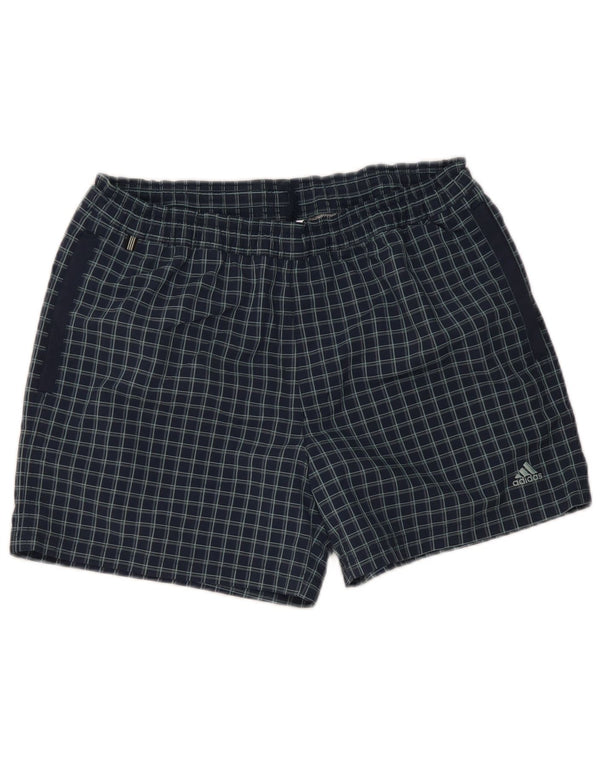 Adidas Mens Swimming Shorts Medium Navy Blue Check Polyamide