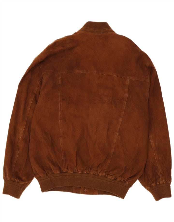 Bomber vintage pentru bărbați din piele intoarsa IT 54 XL maro bumbac