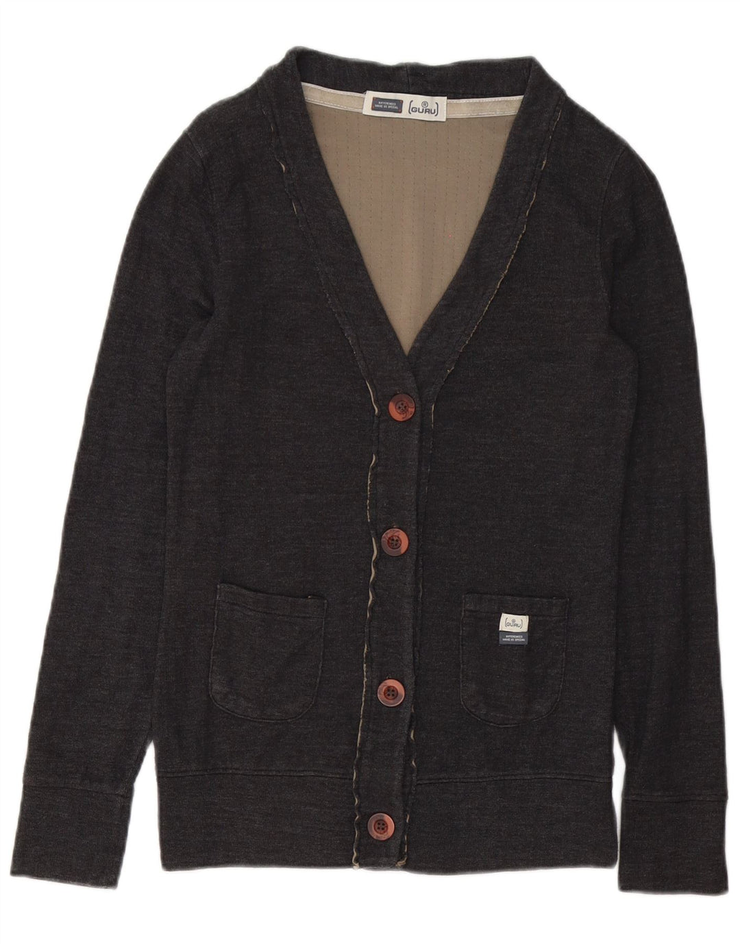 Pulover cardigan pentru bărbați Guru, bumbac, gri mic