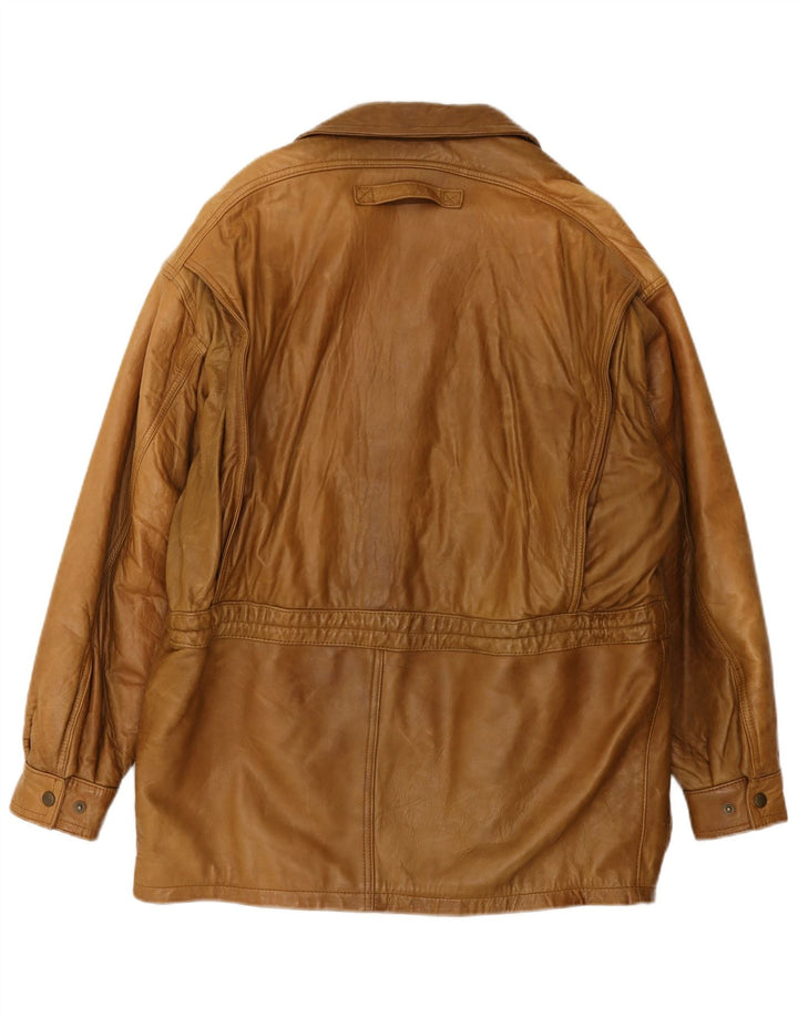 Palton din piele vintage pentru bărbați UK 42 XL din piele maro