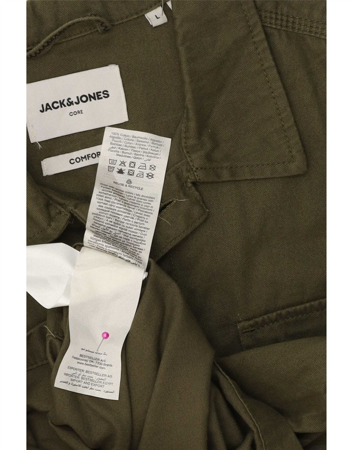 Cămașă Jack & Jones pentru bărbați, bumbac kaki mare