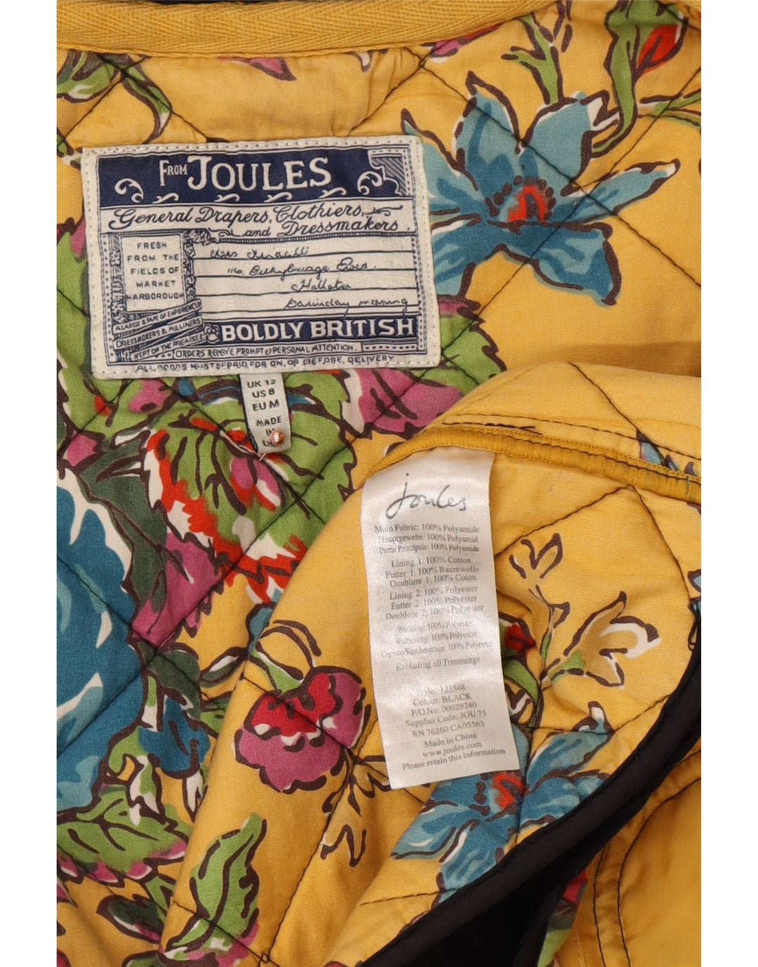 Jachetă matlasată JOULES pentru femei UK 12 Medium Black Poliamidă