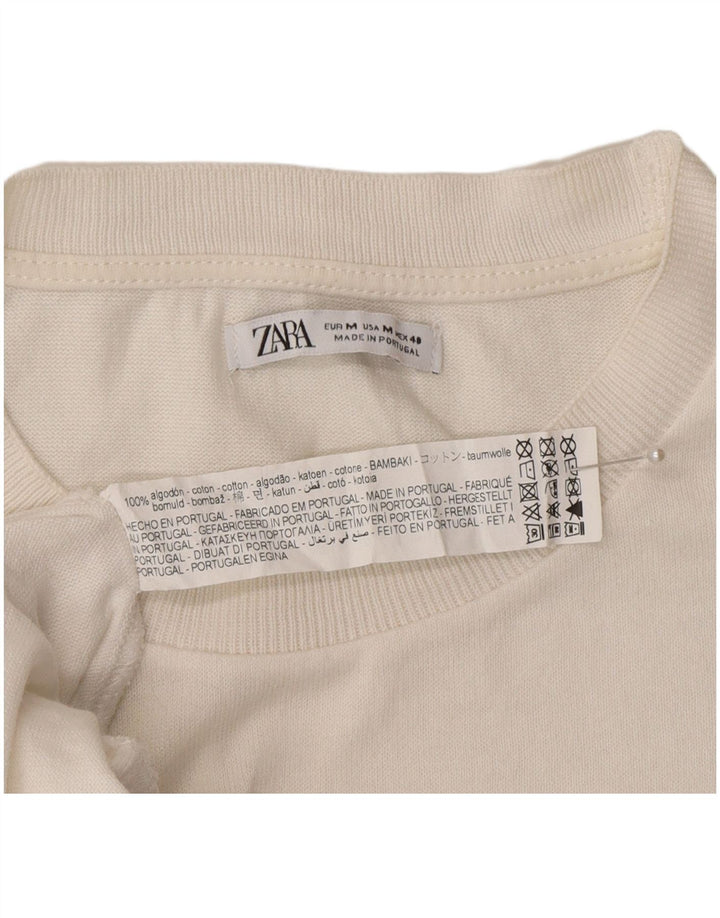 Tricou pentru bărbați Zara Top Mediu Alb Bumbac