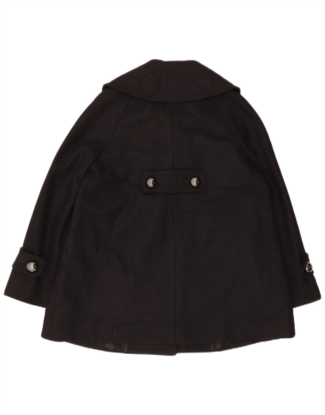 French Connection haină pentru femei UK 10, lână virgină mică, neagră