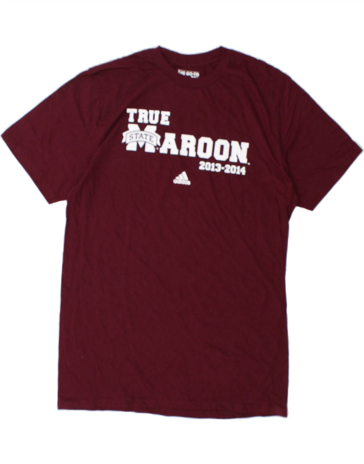 ADIDAS Mens Graphic T-Shirt Top Large Maroon Cotton Vintage Adidas and Second-Hand Adidas from Messina Hembry 