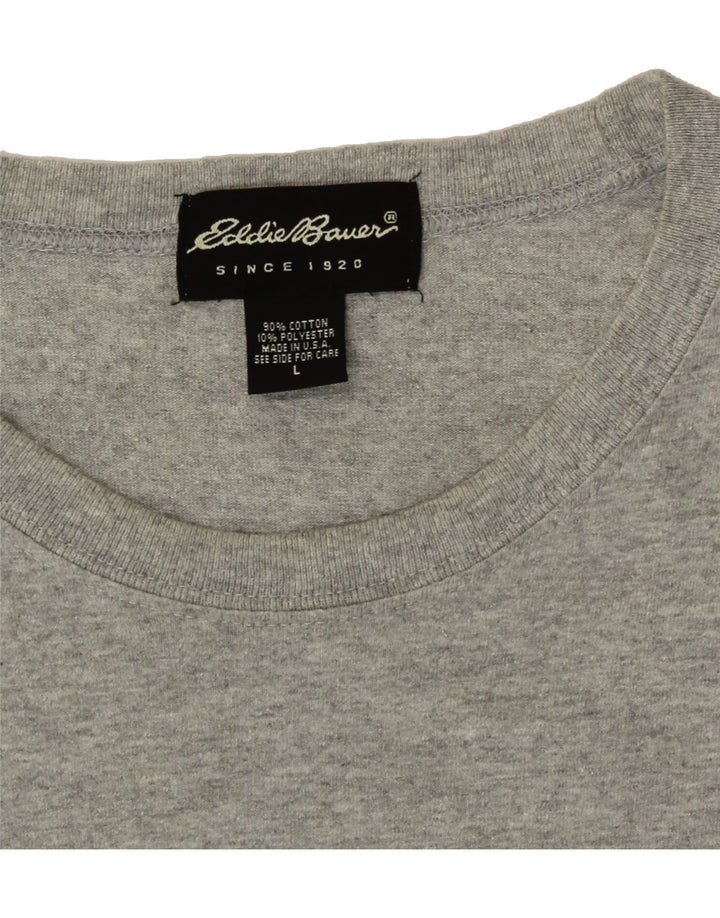 EDDIE BAUER Mens T-Shirt Top Large Grey Cotton Vintage Eddie Bauer and Second-Hand Eddie Bauer from Messina Hembry 