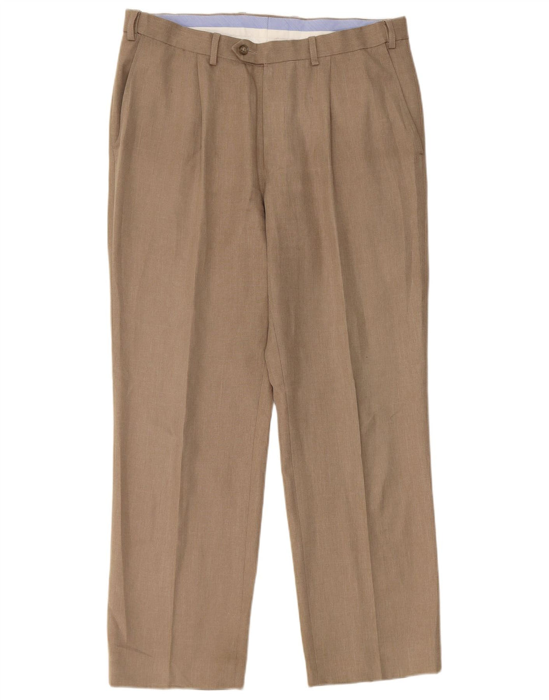 Pantaloni chino pentru bărbați Marks & Spencer, cu ajustare normală, L34 L29, poliester bej