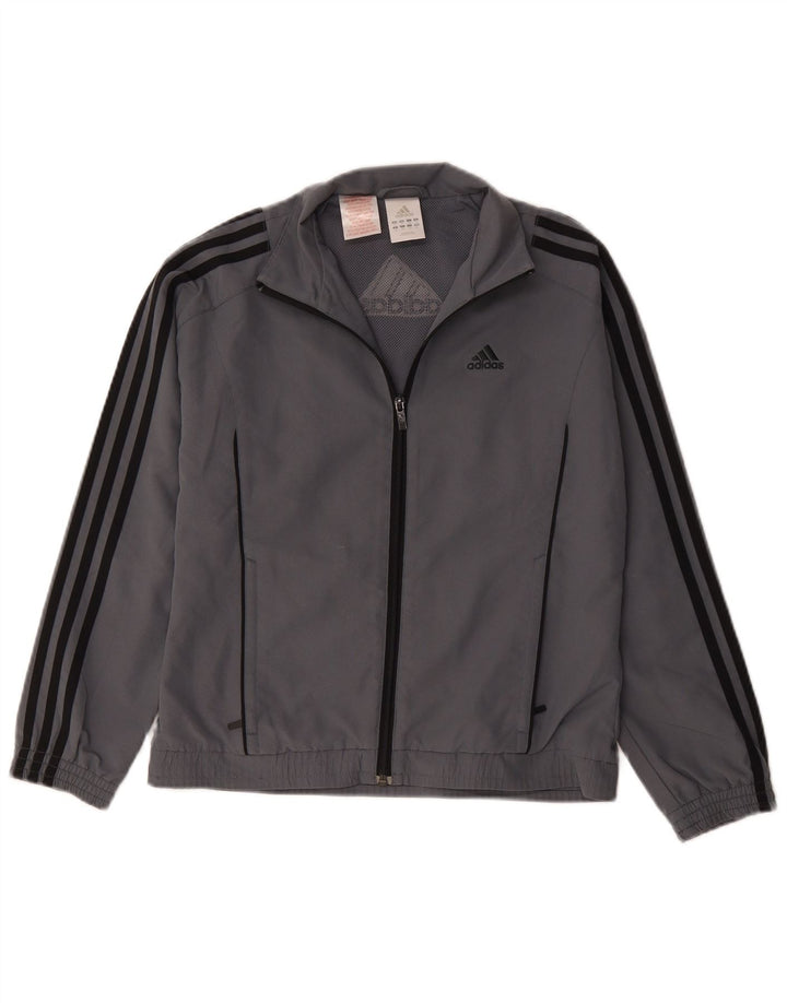 Jachetă pentru trening Adidas băieți 11-12 ani poliester gri