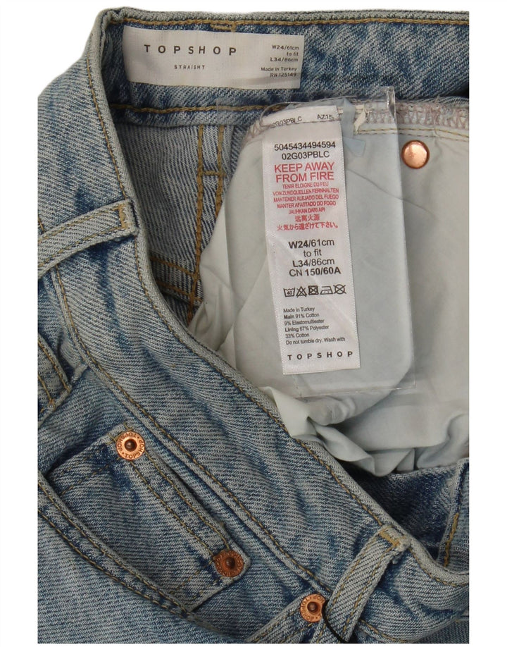 Blugi drepti pentru femei Topshop L24 L28 Bumbac albastru
