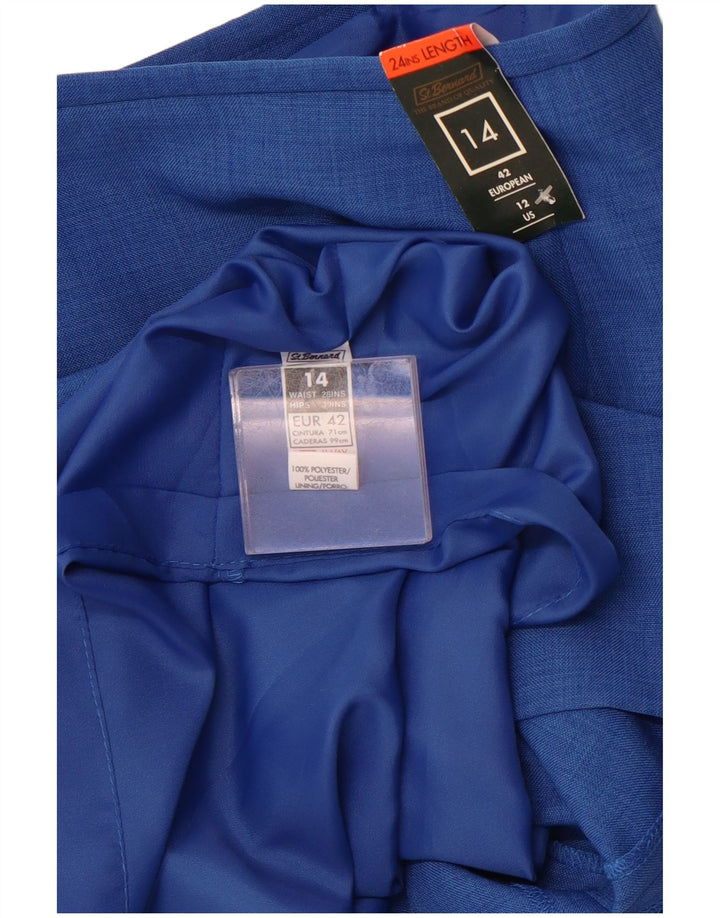 SF. Fusta creion pentru femei BERNARD cu talie înaltă UK 14 mare W28 poliester albastru