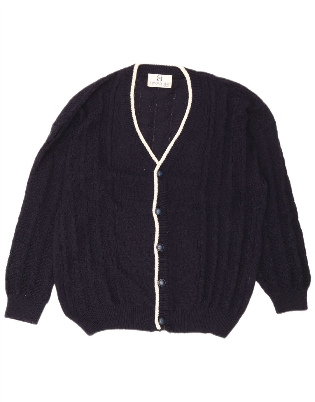 Pulover Cardigan Vintage pentru bărbați, mare, bleumarin, bumbac