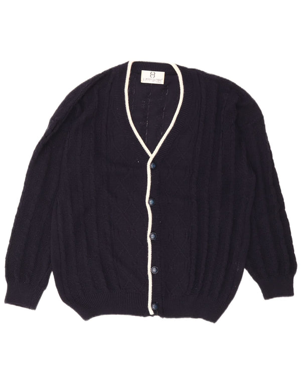 Pulover Cardigan Vintage pentru bărbați, mare, bleumarin, bumbac