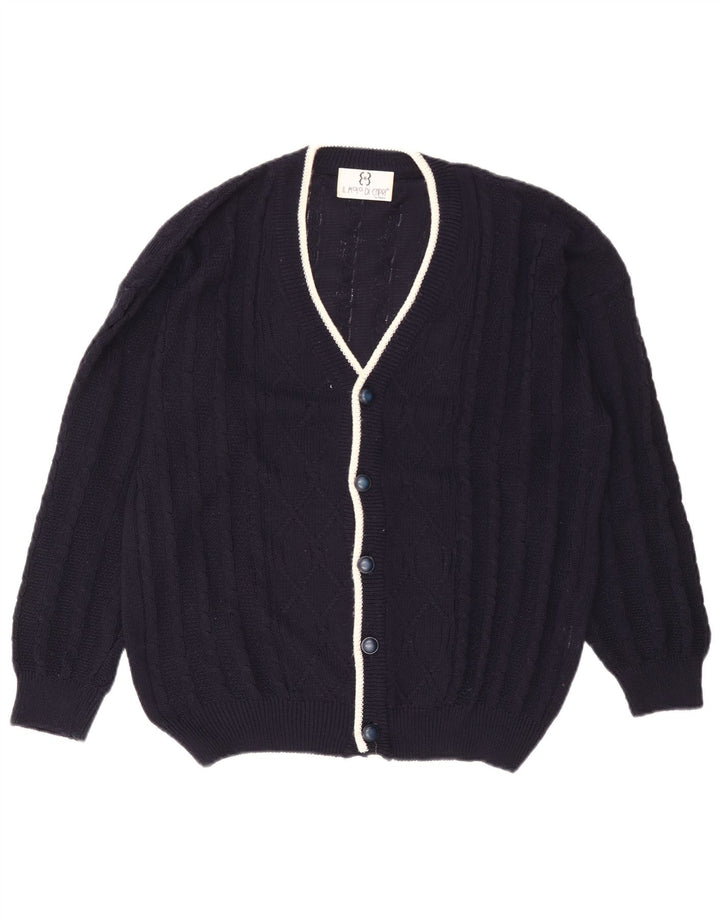 Pulover Cardigan Vintage pentru bărbați, mare, bleumarin, bumbac