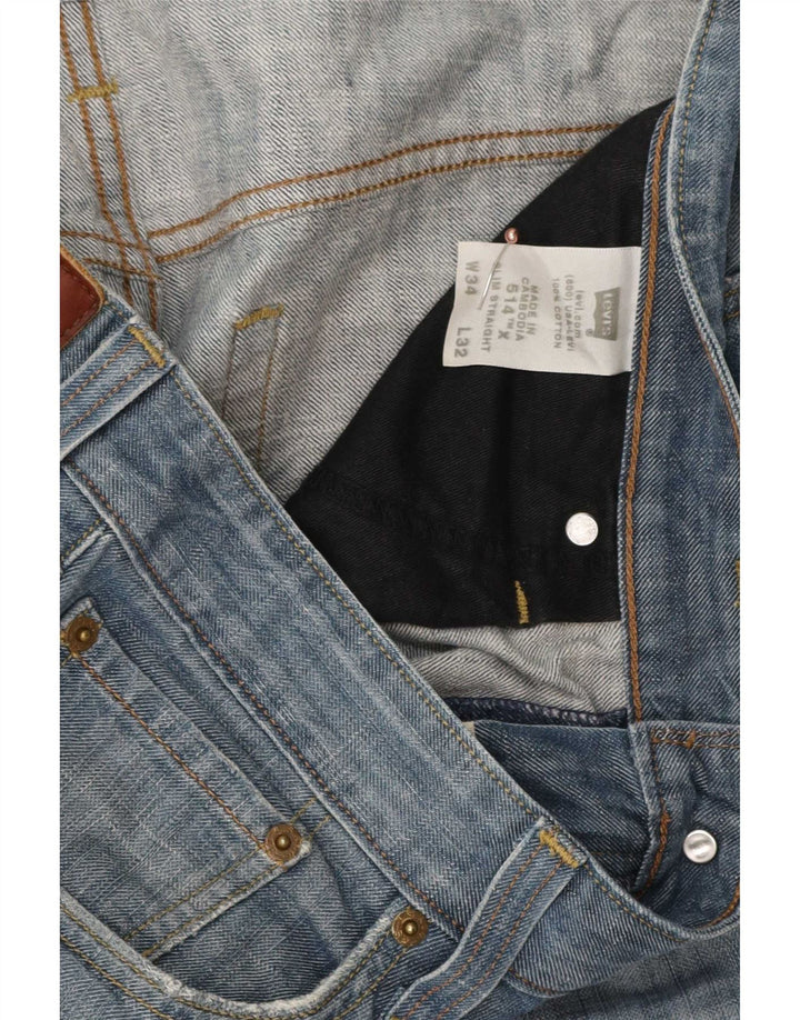 Blugi Levi's 514 Slim Straight pentru bărbați W34 L32 Bumbac albastru