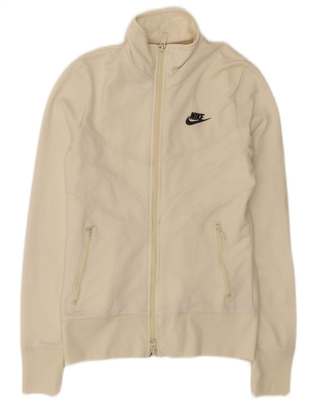 Jachetă de top pentru trening Nike pentru femei UK 8/10 Poliester alb negru