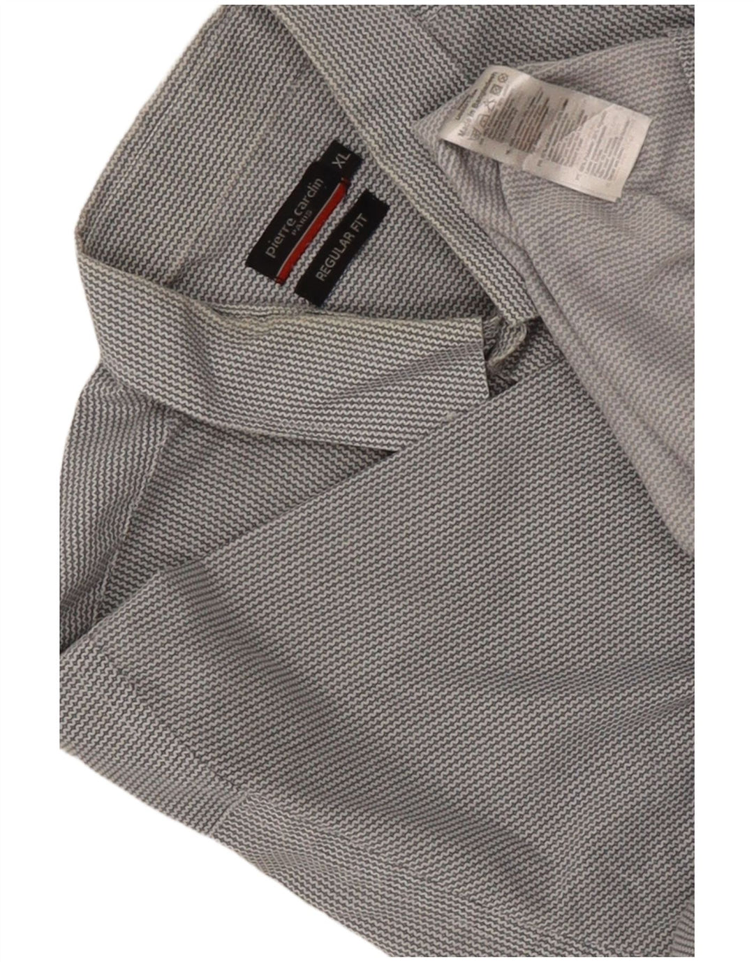 Cămașă cu mânecă scurtă pentru bărbați Pierre Cardin, cu formă normală, XL, poliester chevron gri