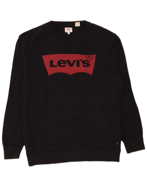 Levi's Pulover grafic pentru bărbați, bumbac mare, negru