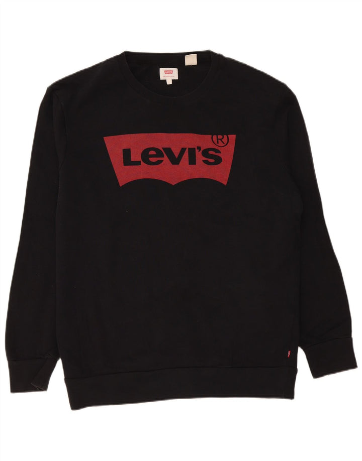 Levi's Pulover grafic pentru bărbați, bumbac mare, negru