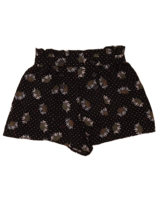 Pantaloni scurți casual Topshop pentru femei UK 10 Small W26 Poliester floral negru
