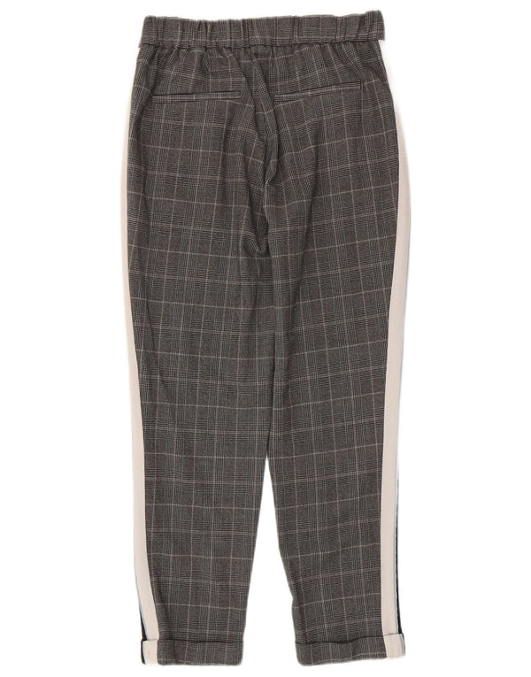 Pantaloni casual slim pentru femei Zara Mici L26 L24 Poliester cu carouri gri