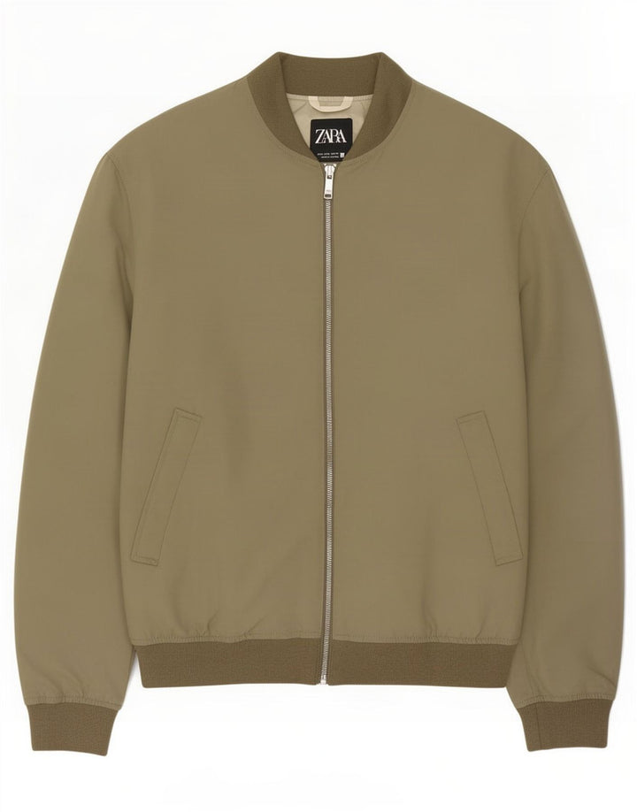 Bomber pentru bărbați Zara UK 40 Poliester verde mare