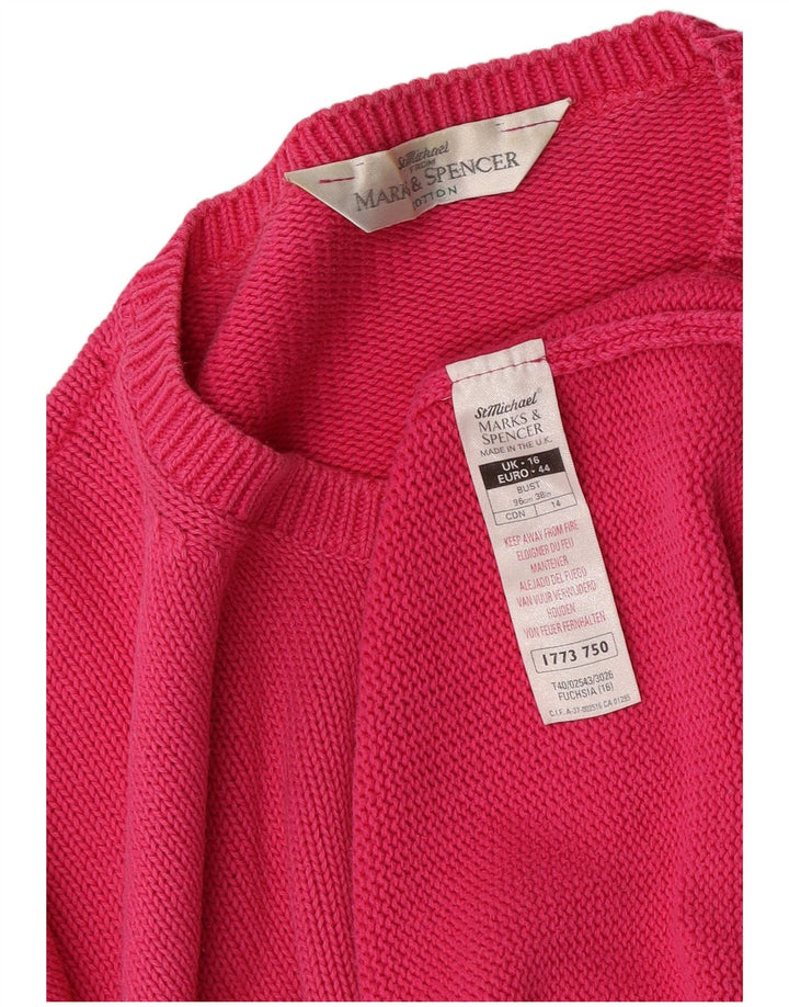 Marks & Spencer Pulover supradimensionat pentru femei cu gâtul turnat, UK 16, mare, roz