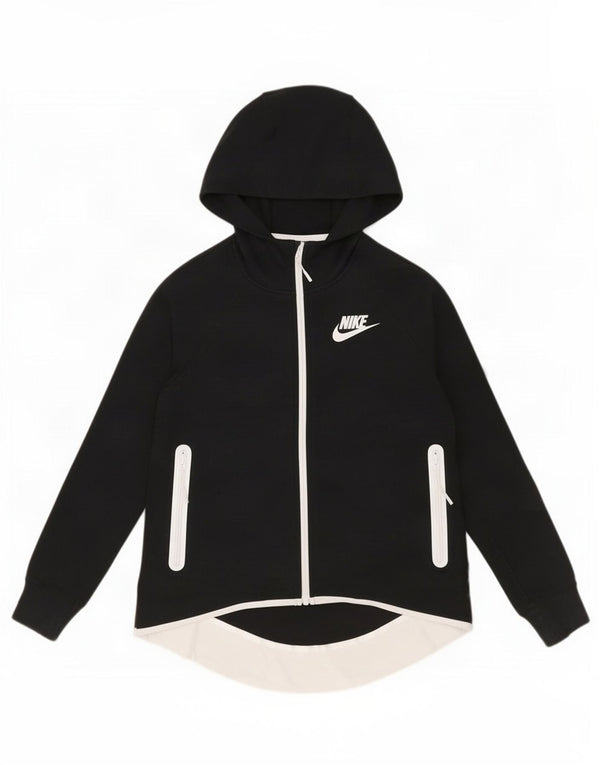 Pulover Nike pentru femei, supradimensionat, cu fermoar, UK 6 XS, bumbac negru