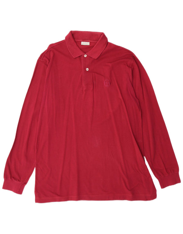 SERGIO TACCHINI Tricou polo cu mânecă lungă pentru bărbați, bumbac maro mediu