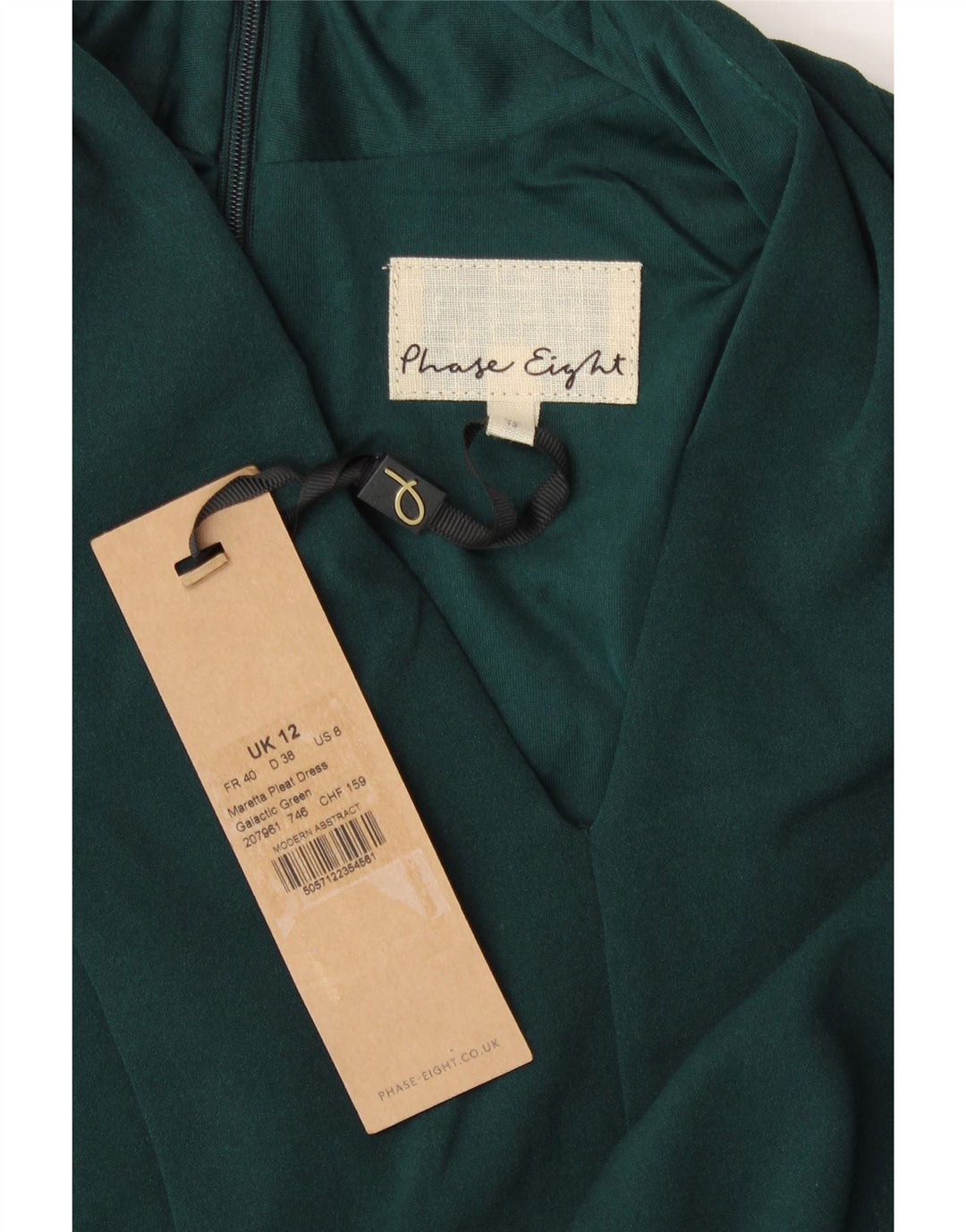 Rochie A-Line pentru femei Phase Eight cu mâneci 3/4 UK 12 Poliester verde mediu