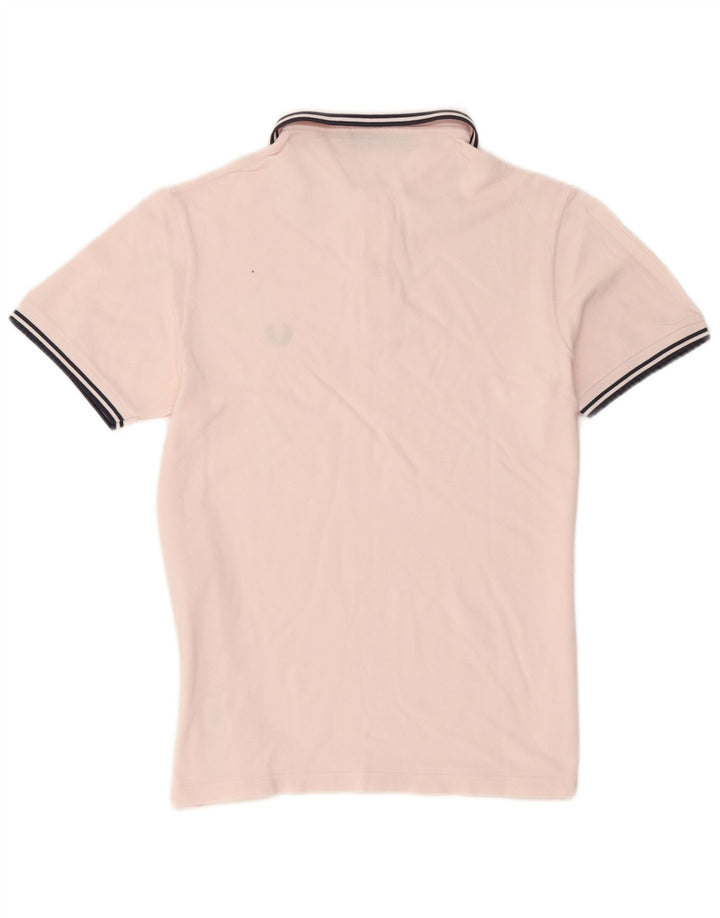 Cămașă polo Fred Perry pentru bărbați, bumbac cu dungi roz mediu