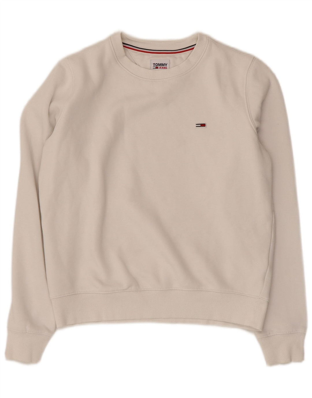 TOMMY HILFIGER Pulover supradimensionat pentru femei UK 6 XS Bumbac alb