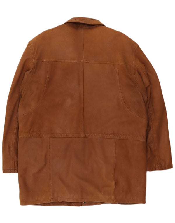 Maddox Mens Leather Jacket IT 54 2XL Brown