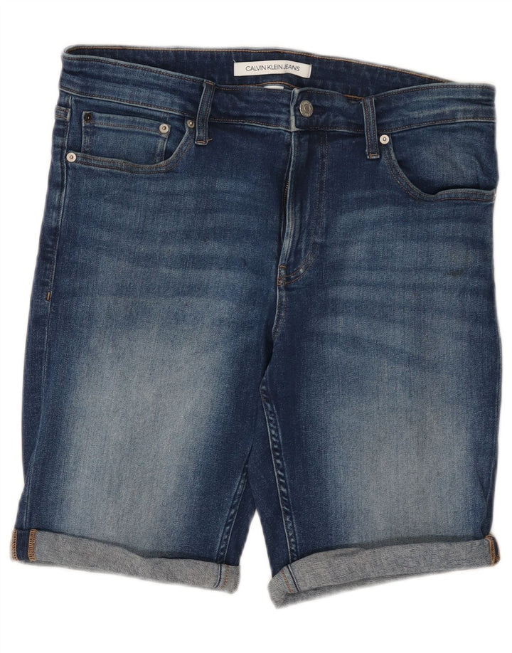 Pantaloni scurți din denim pentru bărbați Calvin Klein W32, bumbac albastru mediu