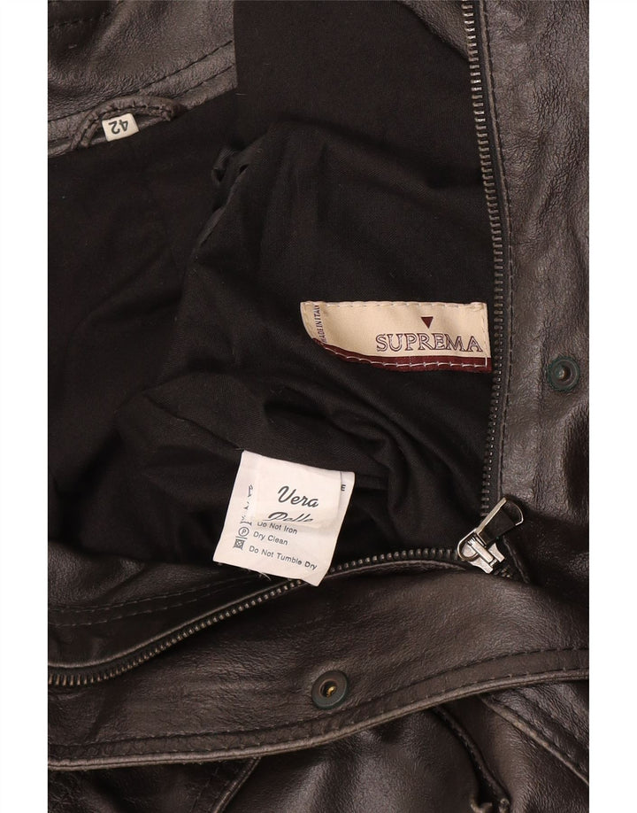 Jachetă de piele Suprema pentru femei IT 42 Medium Black Leather