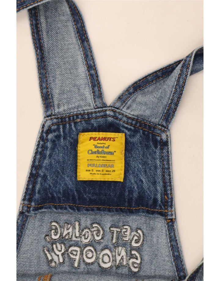 Pull & Bear Salopete de damă Blugi drepti grafici Mici W26 L30 Albastru