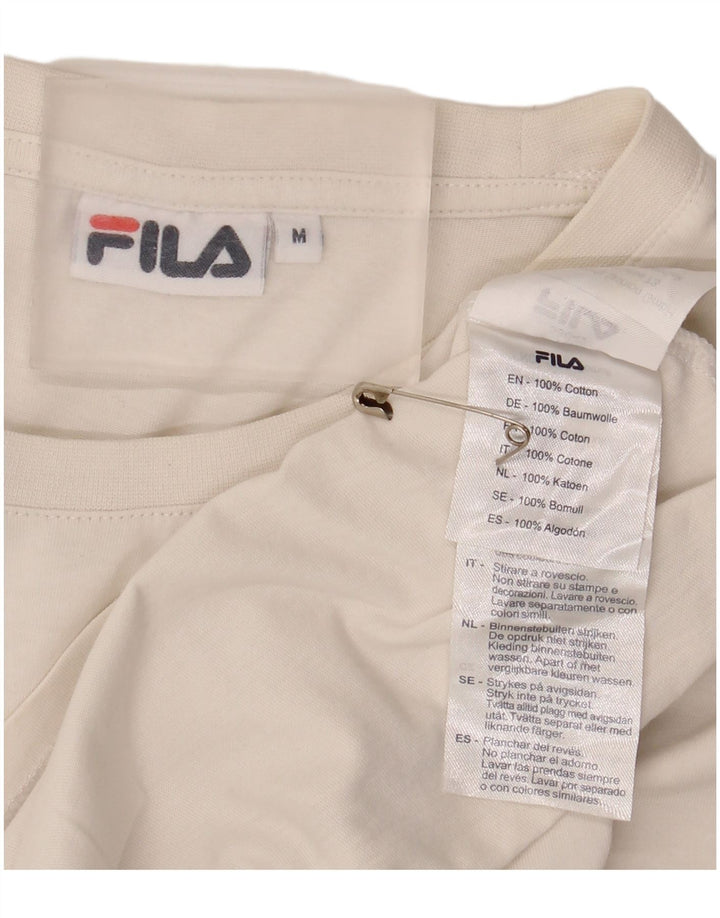 Tricou cu grafic Fila pentru bărbați Top Medium Alb Bumbac