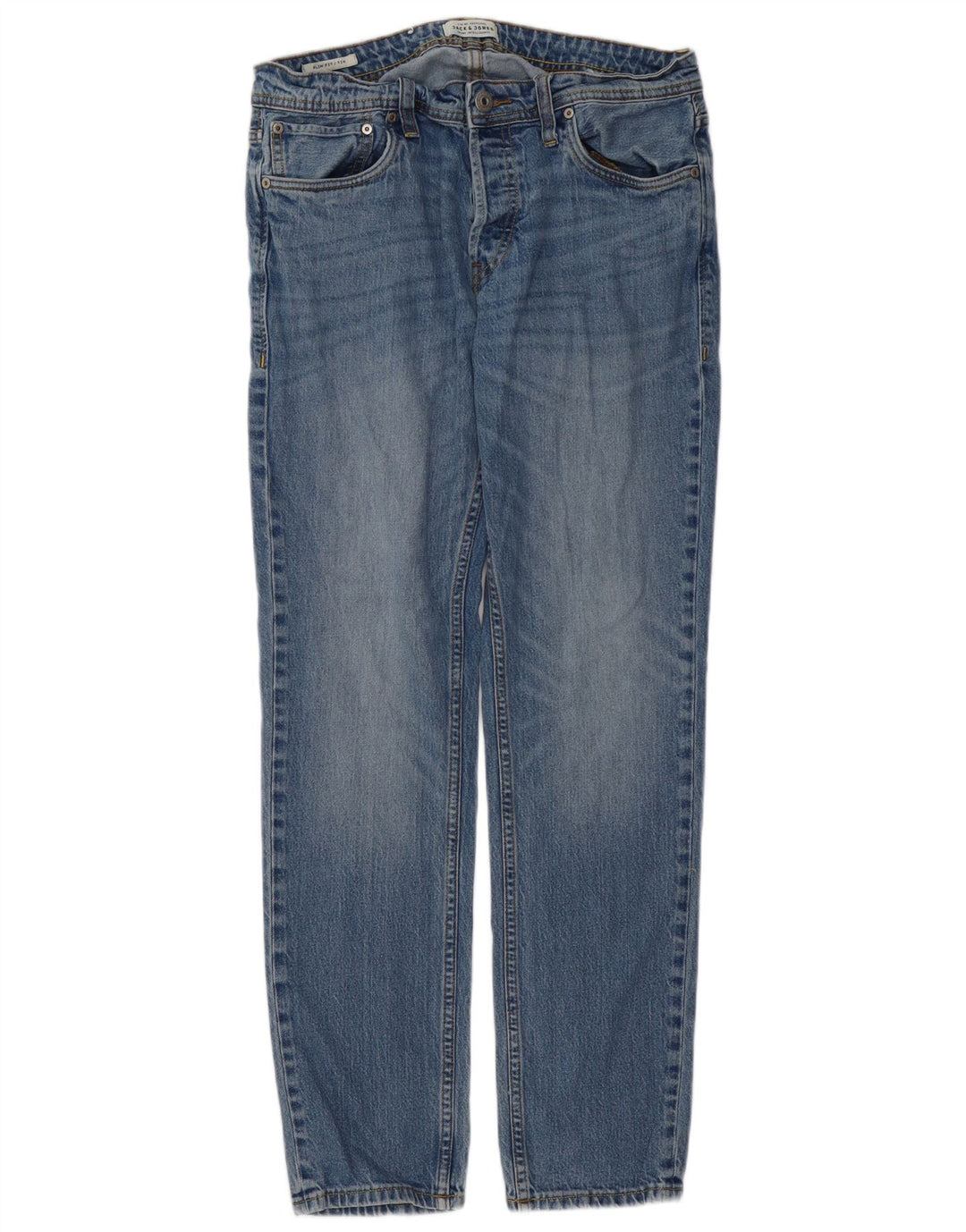 Blugi Jack & Jones Tim Slim pentru bărbați W32 L32 bumbac albastru