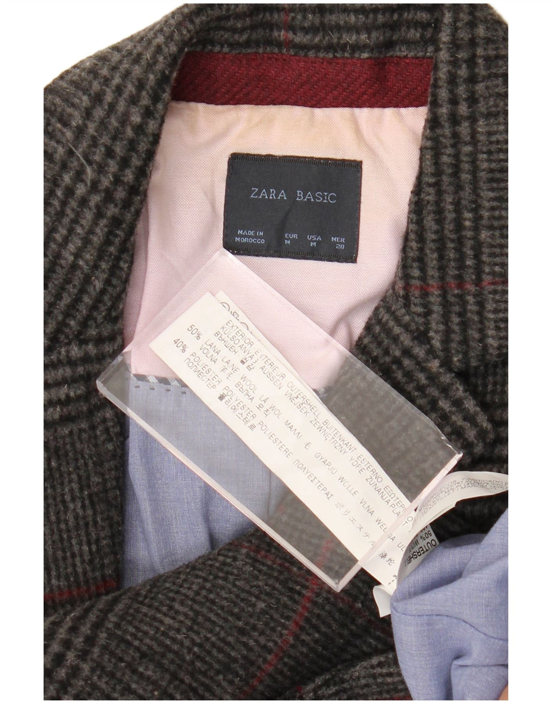 Jachetă pentru femei Zara cu 1 nasture UK 12 Lână cu picior de gală, gri mediu