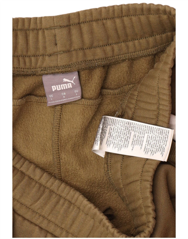 Pantaloni de trening PUMA pentru bărbați Pantaloni de jogging, mari, kaki, bumbac color bloc