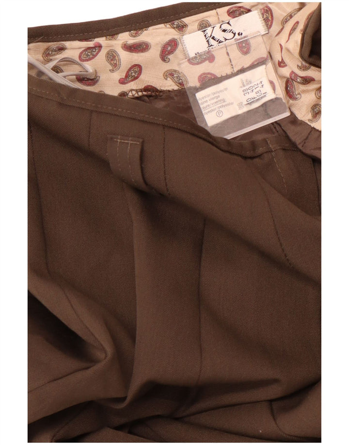 Fusta A-Line plisată cu talie înaltă pentru femei VINTAGE UK 12 Medium W28 Maro