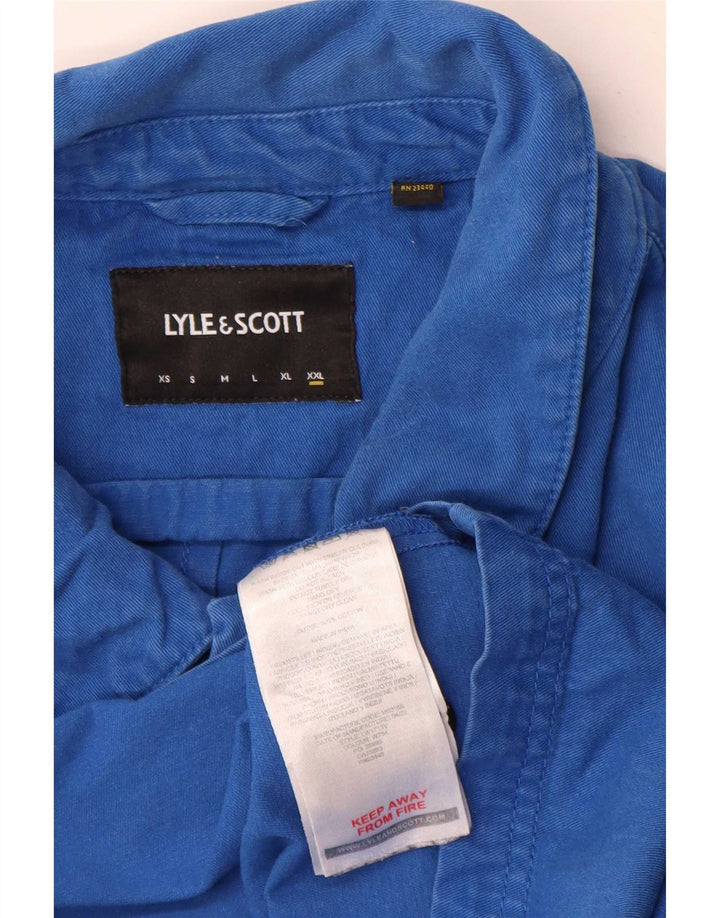 Jachetă bomber pentru bărbați Lyle & Scott UK 44 2XL Bumbac color bloc albastru