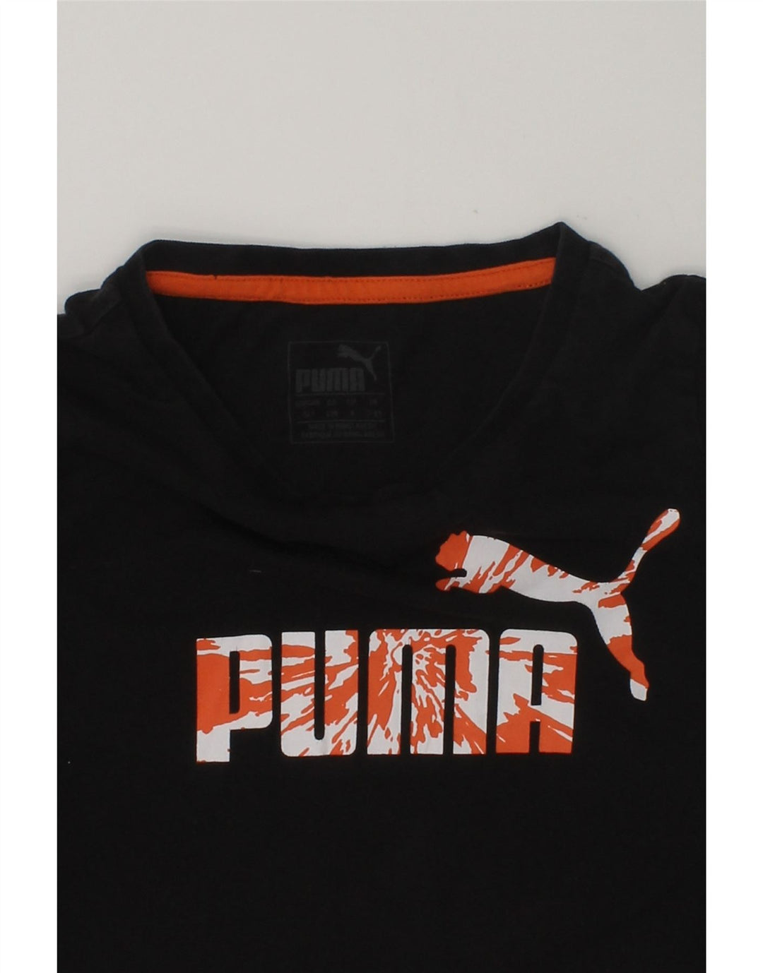 PUMA Girls Graphic T-Shirt Top 7-8 Years Black | Vintage Puma | Thrift | Second-Hand Puma | Used Clothing | Messina Hembry 