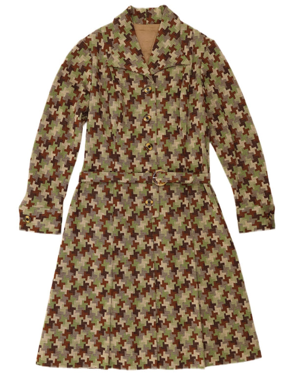 Rochie A-Line Vintage pentru femei UK 12 Medium Multicolor Houndstooth