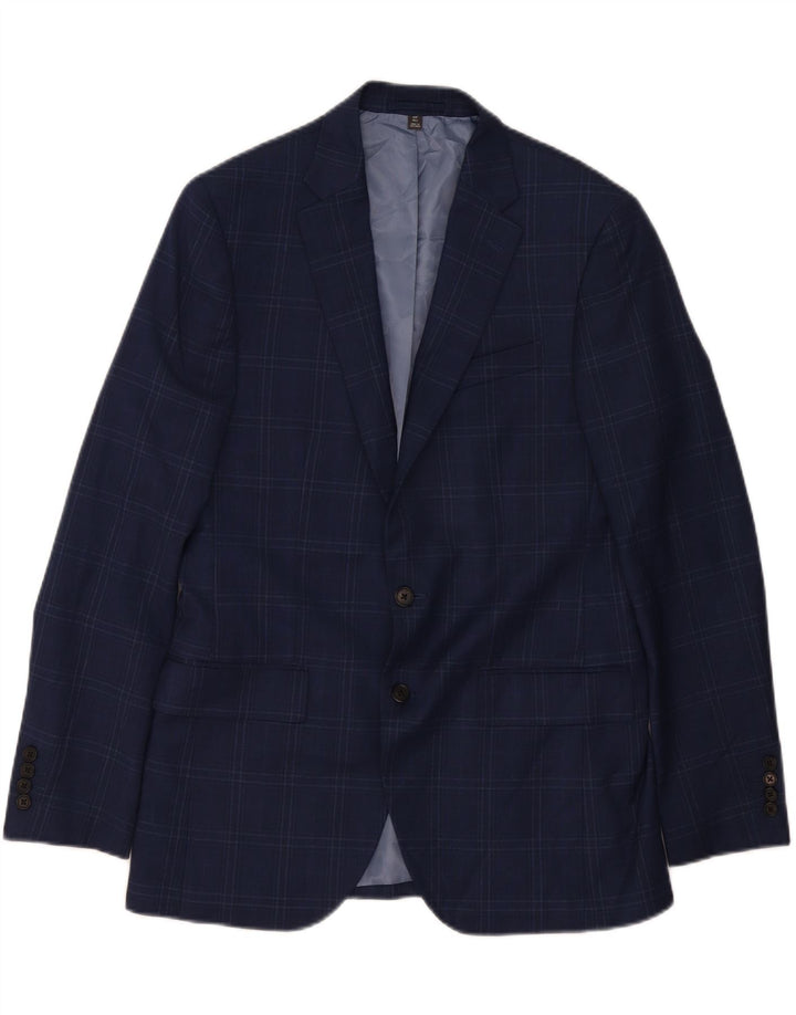 MARKS & SPENCER Jachetă blazer pentru bărbați cu 2 nasturi UK 40 Medium Bleumarin Check