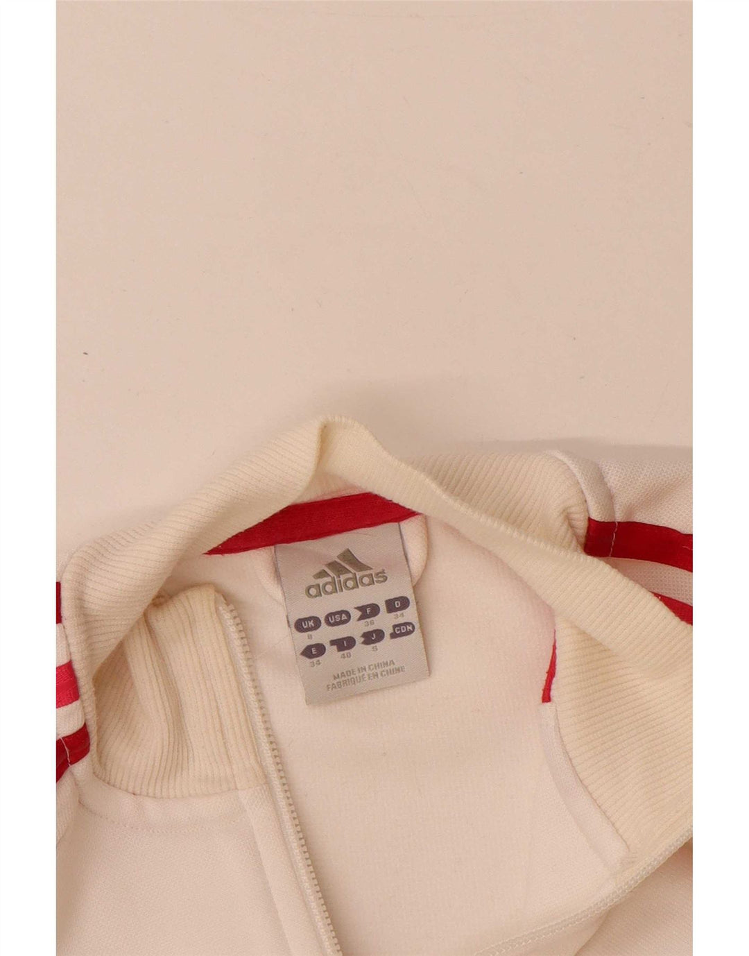 Jachetă de top pentru trening grafic Adidas pentru femei UK 8 Small Poliester alb